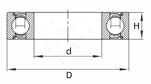 6005ZZ bearing drawings