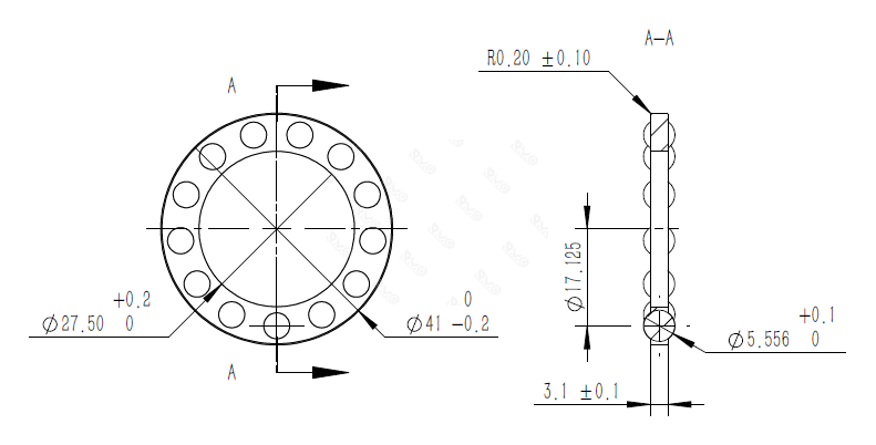 51105 bearing nylon cage drawing
