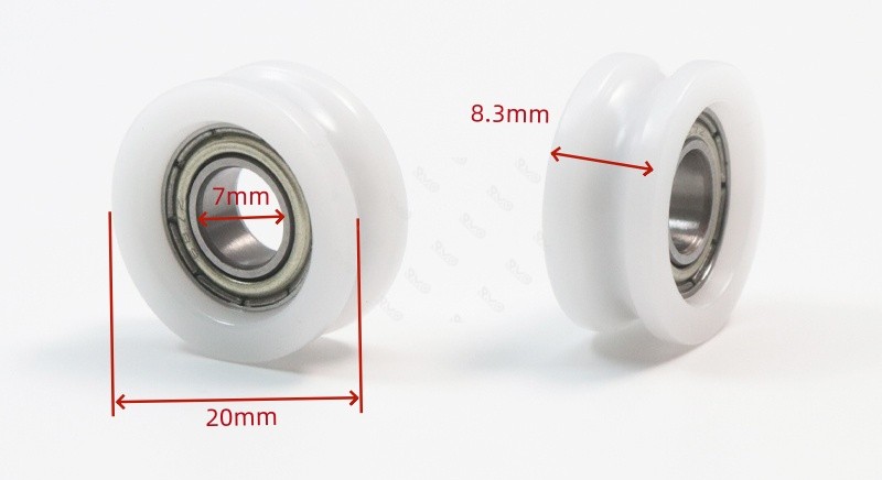 687ZZ Bearing U-shaped Nylon PA6 Pulley