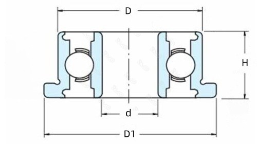 flange ball bearing drawing