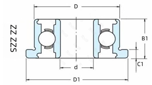 flange ball bearing drawing