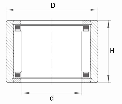 NK8/12 Needle Roller Bearing Drawing