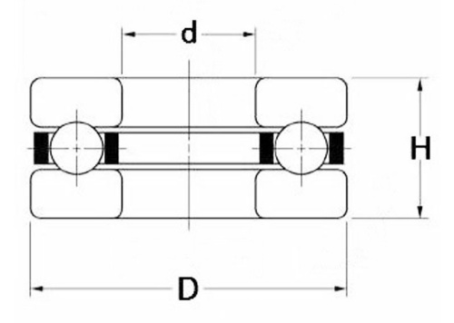 F series thrust ball bearing drawing