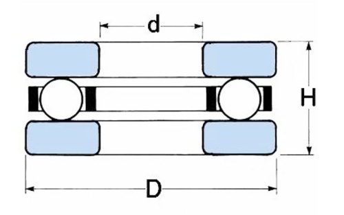 F series thrust ball bearing drawing