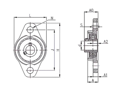 KFL Series Zinc Alloy Bearing Drawing KFL Series Zinc Alloy Bearing Drawing