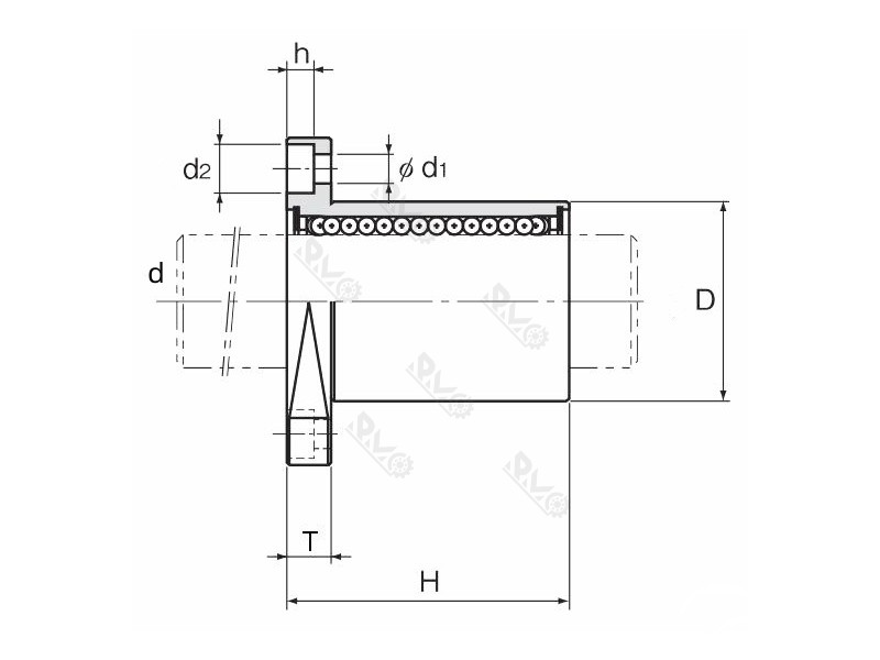 LMH type linear bearing drawing