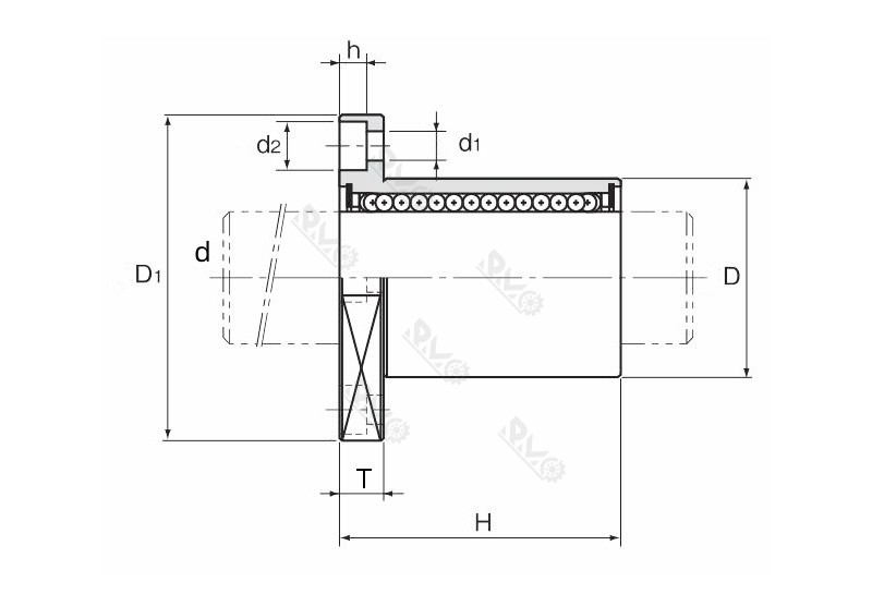 LMK type linear bearing drawing