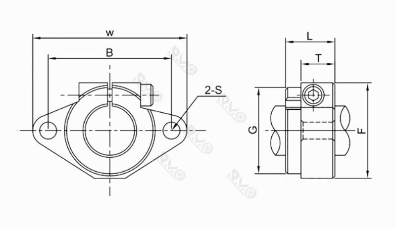 SHF25 Shaft Support drawing
