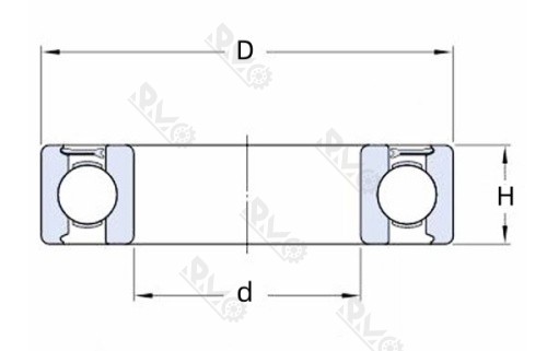 6805-RD Thin Section Bike Bearing Drawing