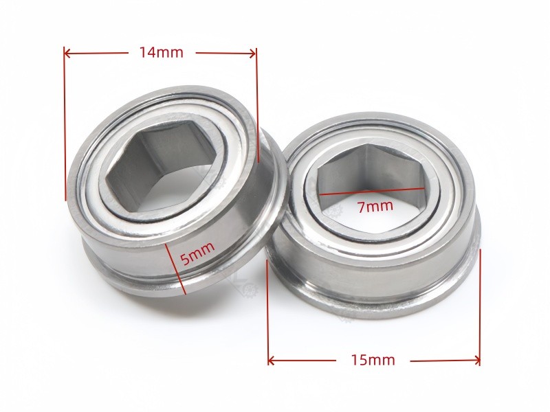 Flanged hex bearing for VEX/FTC